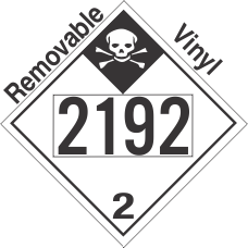 Inhalation Hazard Class 2.3 UN2192 Removable Vinyl DOT Placard