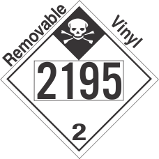 Inhalation Hazard Class 2.3 UN2195 Removable Vinyl DOT Placard