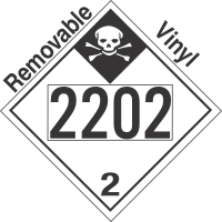 Inhalation Hazard Class 2.3 UN2202 Removable Vinyl DOT Placard