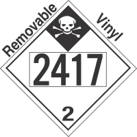 Inhalation Hazard Class 2.3 UN2417 Removable Vinyl DOT Placard