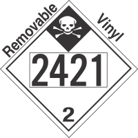 Inhalation Hazard Class 2.3 UN2421 Removable Vinyl DOT Placard