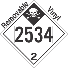Inhalation Hazard Class 2.3 UN2534 Removable Vinyl DOT Placard