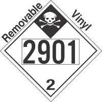 Inhalation Hazard Class 2.3 UN2901 Removable Vinyl DOT Placard