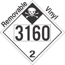 Inhalation Hazard Class 2.3 UN3160 Removable Vinyl DOT Placard