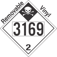 Inhalation Hazard Class 2.3 UN3169 Removable Vinyl DOT Placard