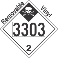 Inhalation Hazard Class 2.3 UN3303 Removable Vinyl DOT Placard