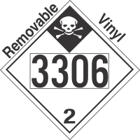 Inhalation Hazard Class 2.3 UN3306 Removable Vinyl DOT Placard