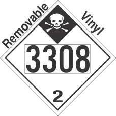 Inhalation Hazard Class 2.3 UN3308 Removable Vinyl DOT Placard