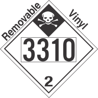 Inhalation Hazard Class 2.3 UN3310 Removable Vinyl DOT Placard