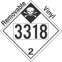 Inhalation Hazard Class 2.3 UN3318 Removable Vinyl DOT Placard