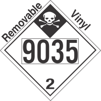 Inhalation Hazard Class 2.3 UN9035 Removable Vinyl DOT Placard