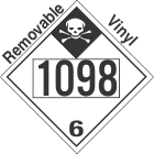 Inhalation Hazard Class 6.1 UN1098 Removable Vinyl DOT Placard