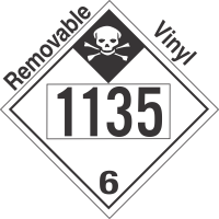 Inhalation Hazard Class 6.1 UN1135 Removable Vinyl DOT Placard