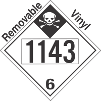 Inhalation Hazard Class 6.1 UN1143 Removable Vinyl DOT Placard