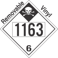 Inhalation Hazard Class 6.1 UN1163 Removable Vinyl DOT Placard