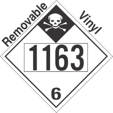 Inhalation Hazard Class 6.1 UN1163 Removable Vinyl DOT Placard