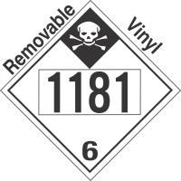 Inhalation Hazard Class 6.1 UN1181 Removable Vinyl DOT Placard