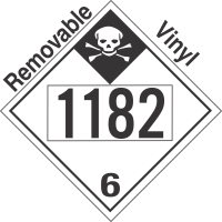 Inhalation Hazard Class 6.1 UN1182 Removable Vinyl DOT Placard