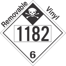 Inhalation Hazard Class 6.1 UN1182 Removable Vinyl DOT Placard