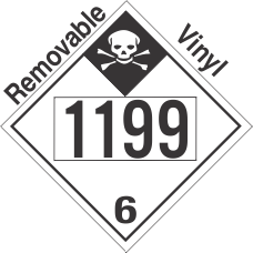 Inhalation Hazard Class 6.1 UN1199 Removable Vinyl DOT Placard