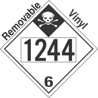 Inhalation Hazard Class 6.1 UN1244 Removable Vinyl DOT Placard