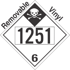 Inhalation Hazard Class 6.1 UN1251 Removable Vinyl DOT Placard