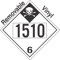 Inhalation Hazard Class 6.1 UN1510 Removable Vinyl DOT Placard