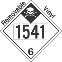 Inhalation Hazard Class 6.1 UN1541 Removable Vinyl DOT Placard