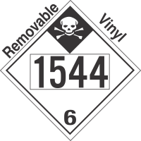 Inhalation Hazard Class 6.1 UN1544 Removable Vinyl DOT Placard