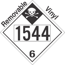 Inhalation Hazard Class 6.1 UN1544 Removable Vinyl DOT Placard