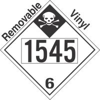 Inhalation Hazard Class 6.1 UN1545 Removable Vinyl DOT Placard