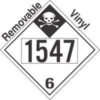 Inhalation Hazard Class 6.1 UN1547 Removable Vinyl DOT Placard