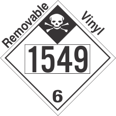 Inhalation Hazard Class 6.1 UN1549 Removable Vinyl DOT Placard
