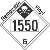 Inhalation Hazard Class 6.1 UN1550 Removable Vinyl DOT Placard