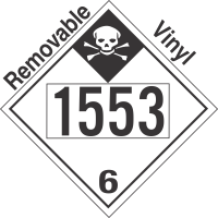 Inhalation Hazard Class 6.1 UN1553 Removable Vinyl DOT Placard