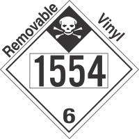 Inhalation Hazard Class 6.1 UN1554 Removable Vinyl DOT Placard