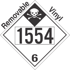 Inhalation Hazard Class 6.1 UN1554 Removable Vinyl DOT Placard