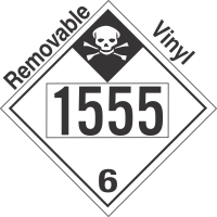 Inhalation Hazard Class 6.1 UN1555 Removable Vinyl DOT Placard