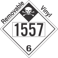 Inhalation Hazard Class 6.1 UN1557 Removable Vinyl DOT Placard