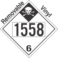 Inhalation Hazard Class 6.1 UN1558 Removable Vinyl DOT Placard