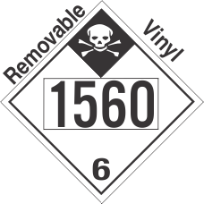 Inhalation Hazard Class 6.1 UN1560 Removable Vinyl DOT Placard
