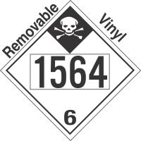 Inhalation Hazard Class 6.1 UN1564 Removable Vinyl DOT Placard