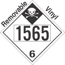 Inhalation Hazard Class 6.1 UN1565 Removable Vinyl DOT Placard