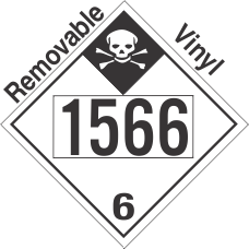 Inhalation Hazard Class 6.1 UN1566 Removable Vinyl DOT Placard