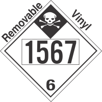 Inhalation Hazard Class 6.1 UN1567 Removable Vinyl DOT Placard