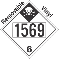 Inhalation Hazard Class 6.1 UN1569 Removable Vinyl DOT Placard