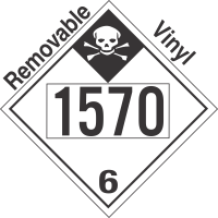 Inhalation Hazard Class 6.1 UN1570 Removable Vinyl DOT Placard