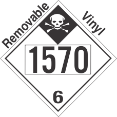 Inhalation Hazard Class 6.1 UN1570 Removable Vinyl DOT Placard