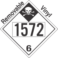 Inhalation Hazard Class 6.1 UN1572 Removable Vinyl DOT Placard