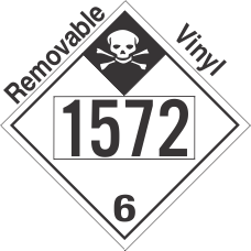 Inhalation Hazard Class 6.1 UN1572 Removable Vinyl DOT Placard